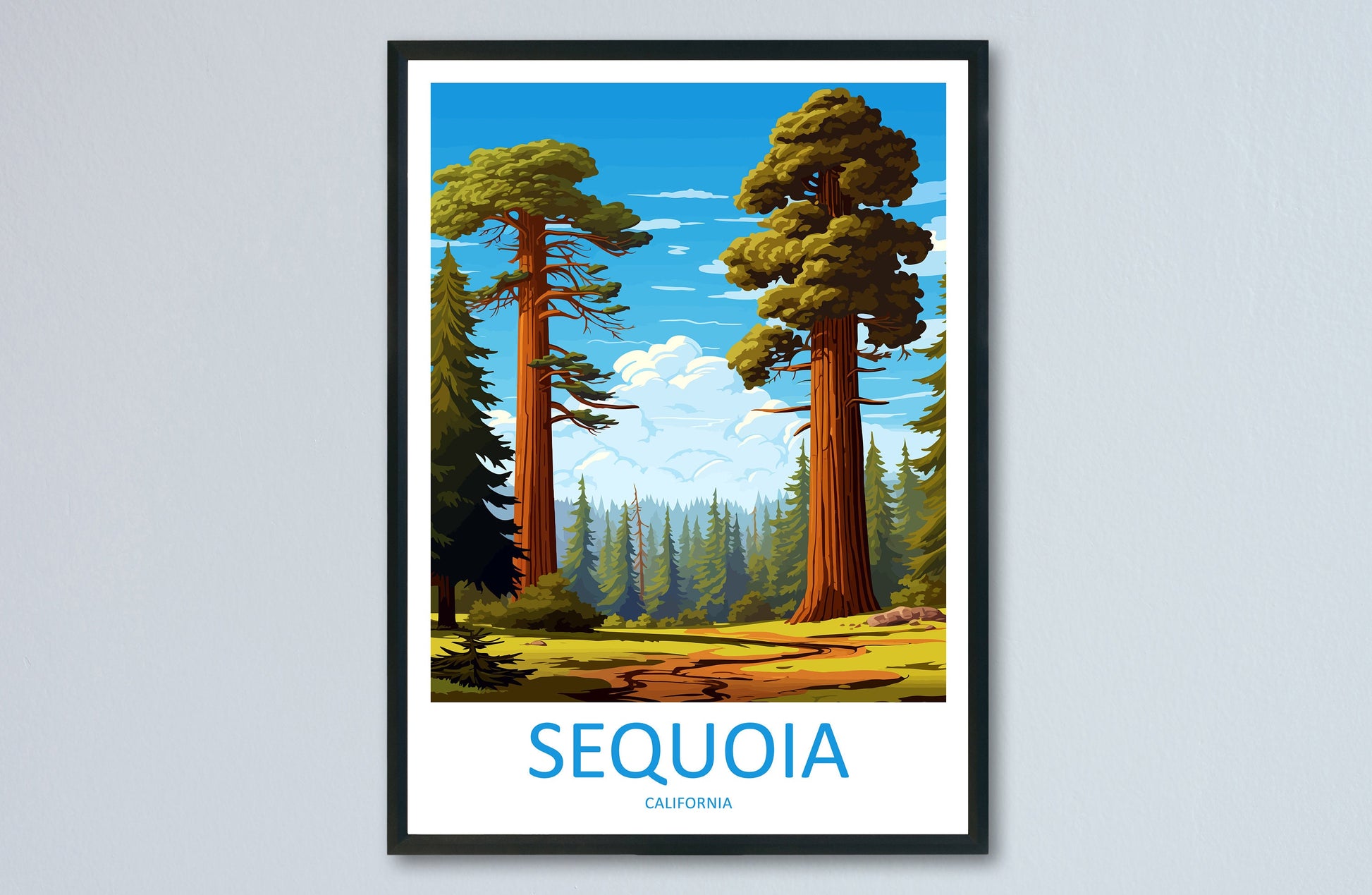 Sequoia National Park Travel Print Wall Art Sequoia Wall Hanging Home Décor Sequoia Gift Art Lovers California Art Lover Gift