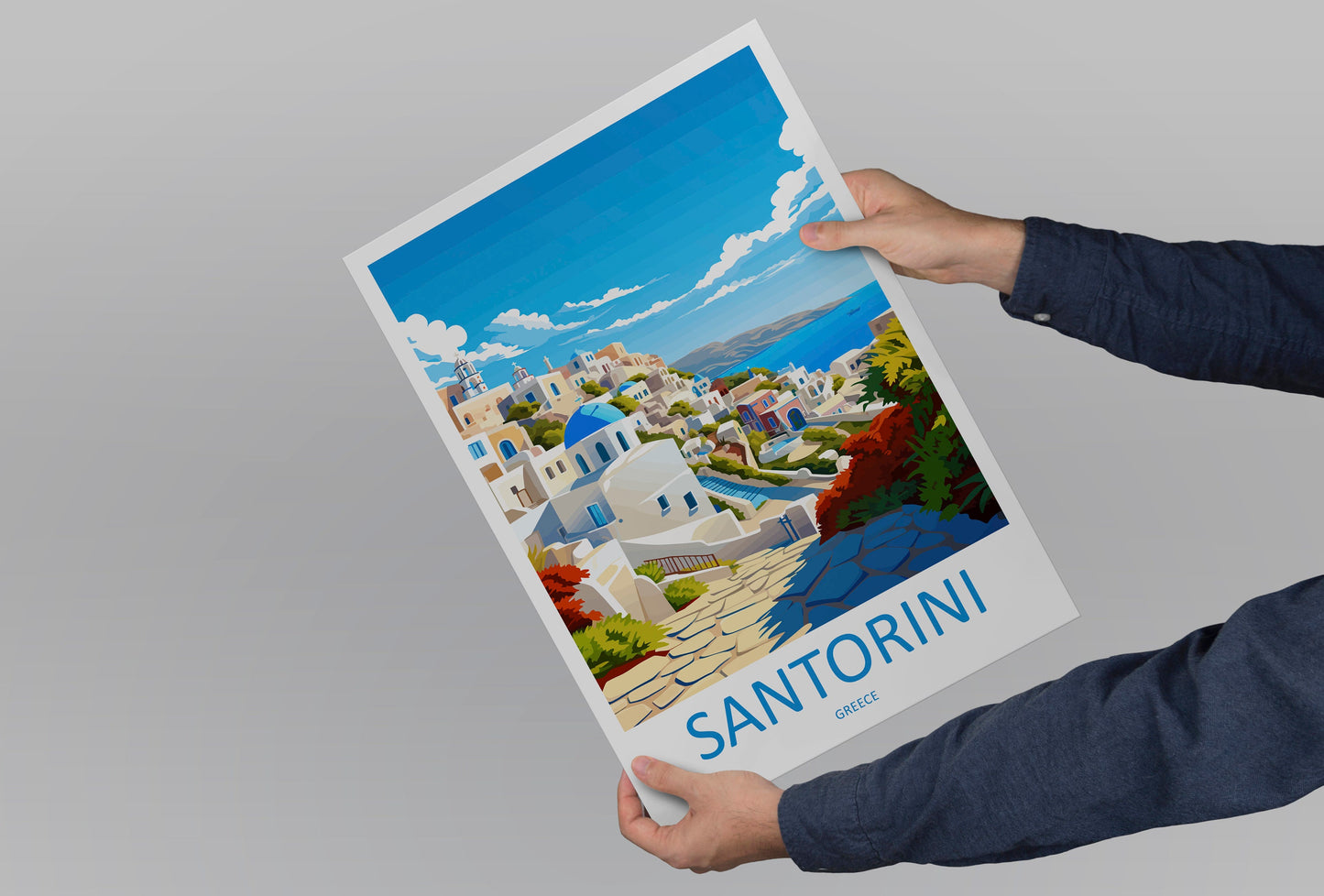 Santorini Travel Print Wall Art Santorini Greece Wall Hanging Home Decoration Santorini Gift Art Lovers Wall Art Print Santorini Greek Print