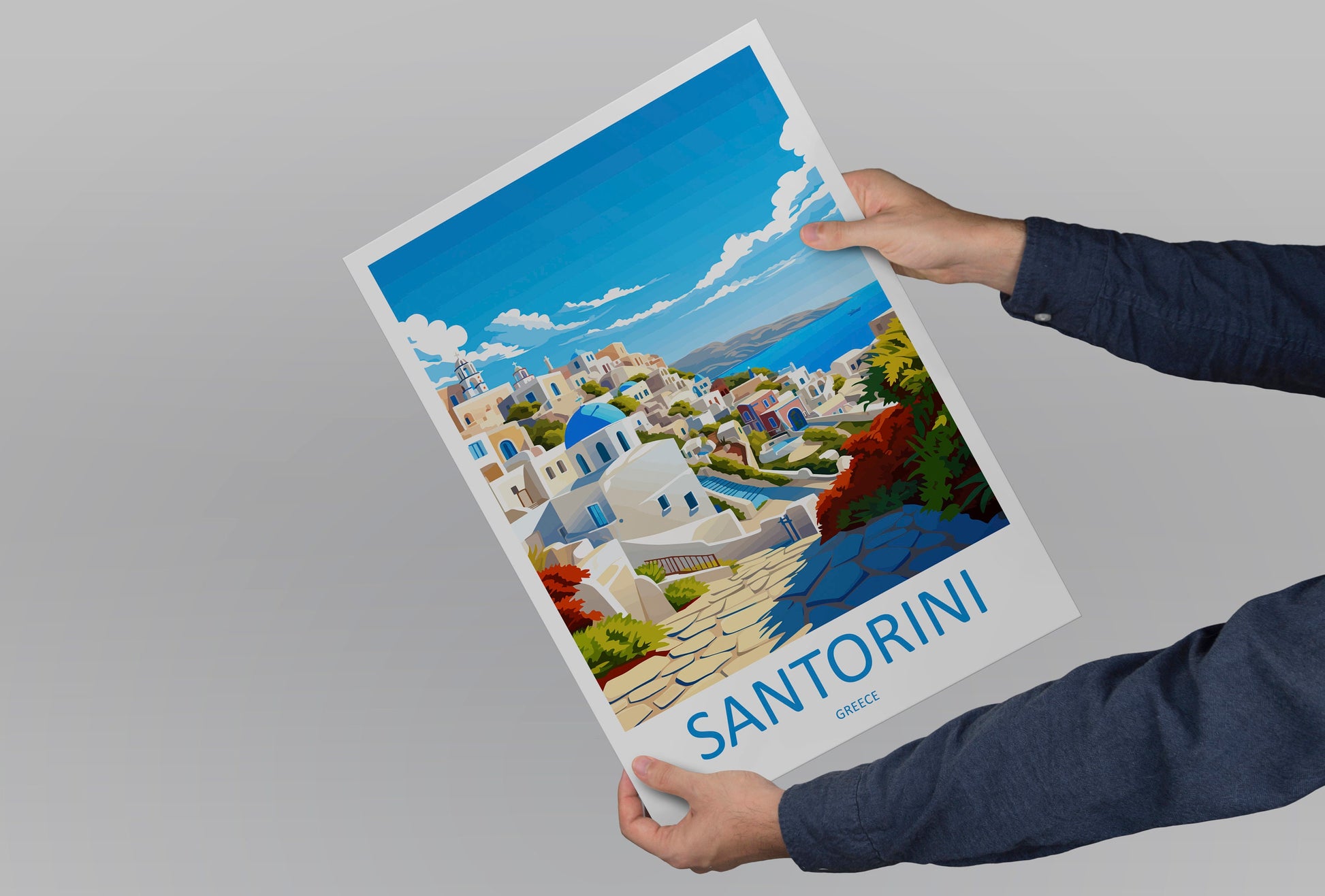 Santorini Travel Print Wall Art Santorini Greece Wall Hanging Home Decoration Santorini Gift Art Lovers Wall Art Print Santorini Greek Print