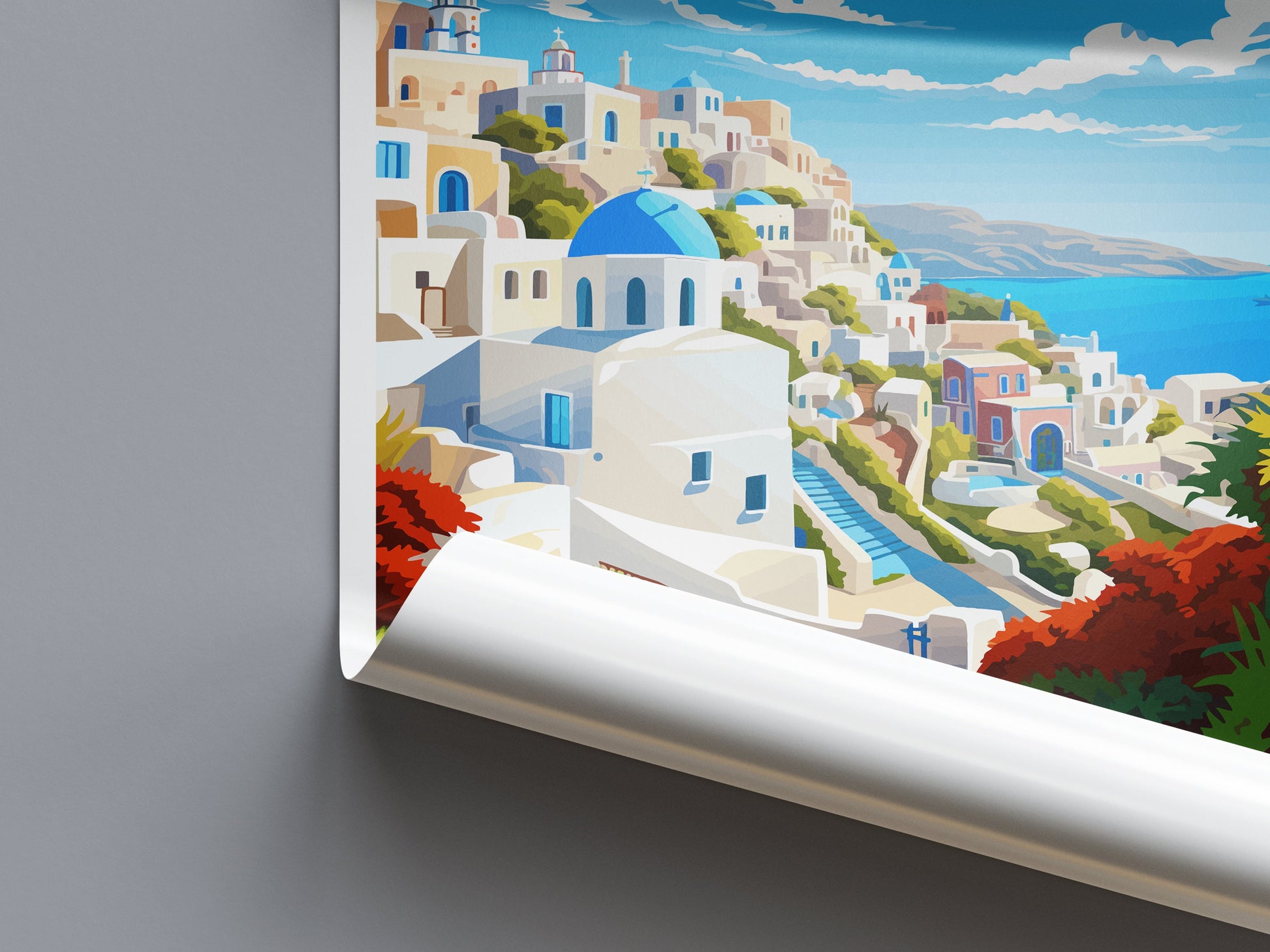 Santorini Travel Print Wall Art Santorini Greece Wall Hanging Home Decoration Santorini Gift Art Lovers Wall Art Print Santorini Greek Print