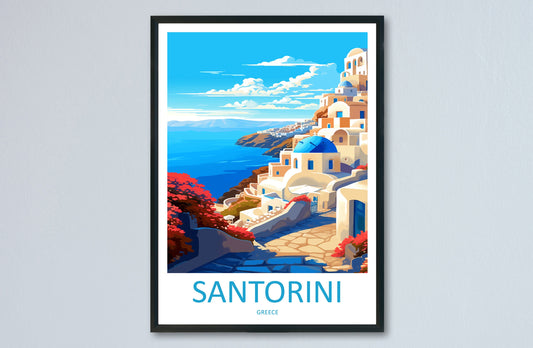 Santorini Travel Print Wall Art Santorini Greece Wall Hanging Home Decoration Santorini Gift Art Lovers Wall Art Print Santorini Greek Print
