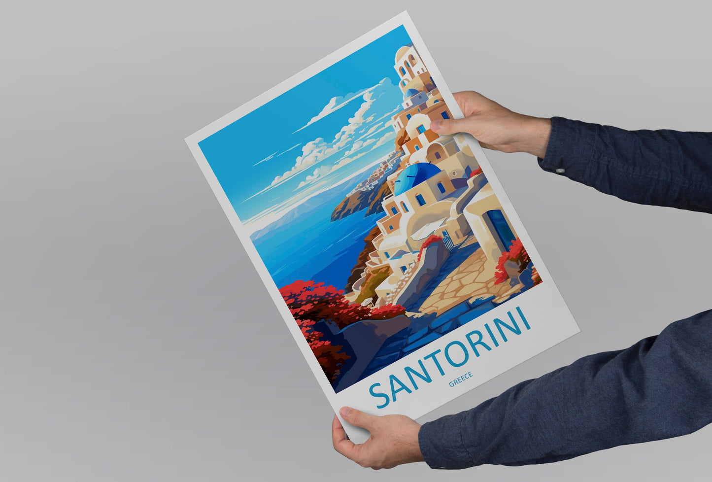 Santorini Travel Print Wall Art Santorini Greece Wall Hanging Home Decoration Santorini Gift Art Lovers Wall Art Print Santorini Greek Print