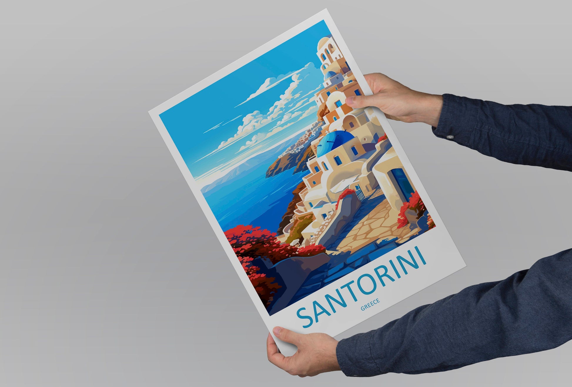 Santorini Travel Print Wall Art Santorini Greece Wall Hanging Home Decoration Santorini Gift Art Lovers Wall Art Print Santorini Greek Print