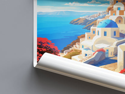 Santorini Travel Print Wall Art Santorini Greece Wall Hanging Home Decoration Santorini Gift Art Lovers Wall Art Print Santorini Greek Print