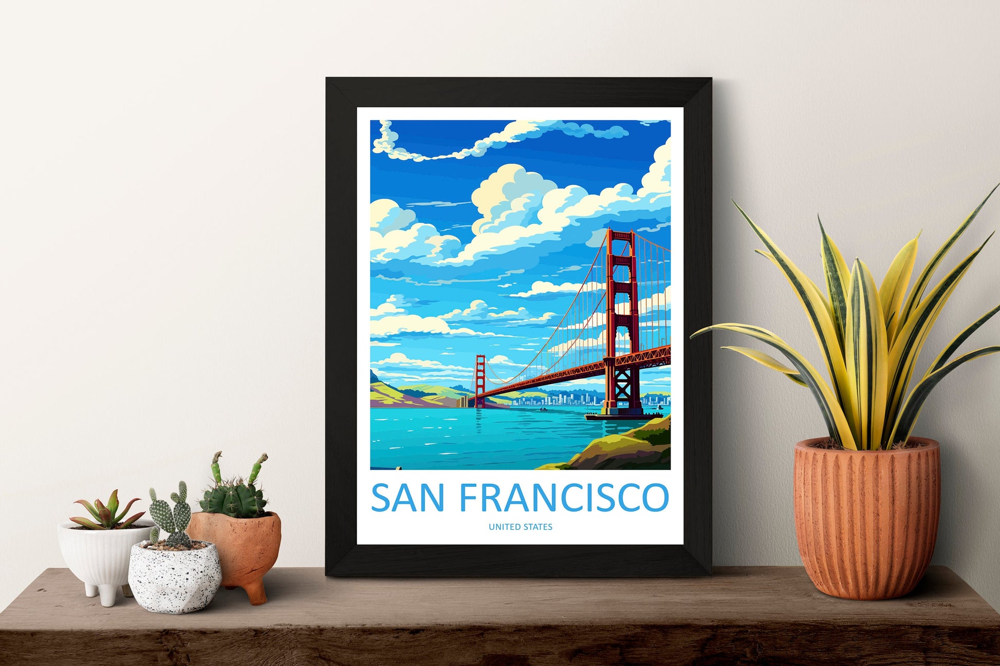 San Francisco Golden Gate Travel Print Wall Art San Francisco Wall Hanging Home Décor San Francisco Gift Art Lovers California Art Lover