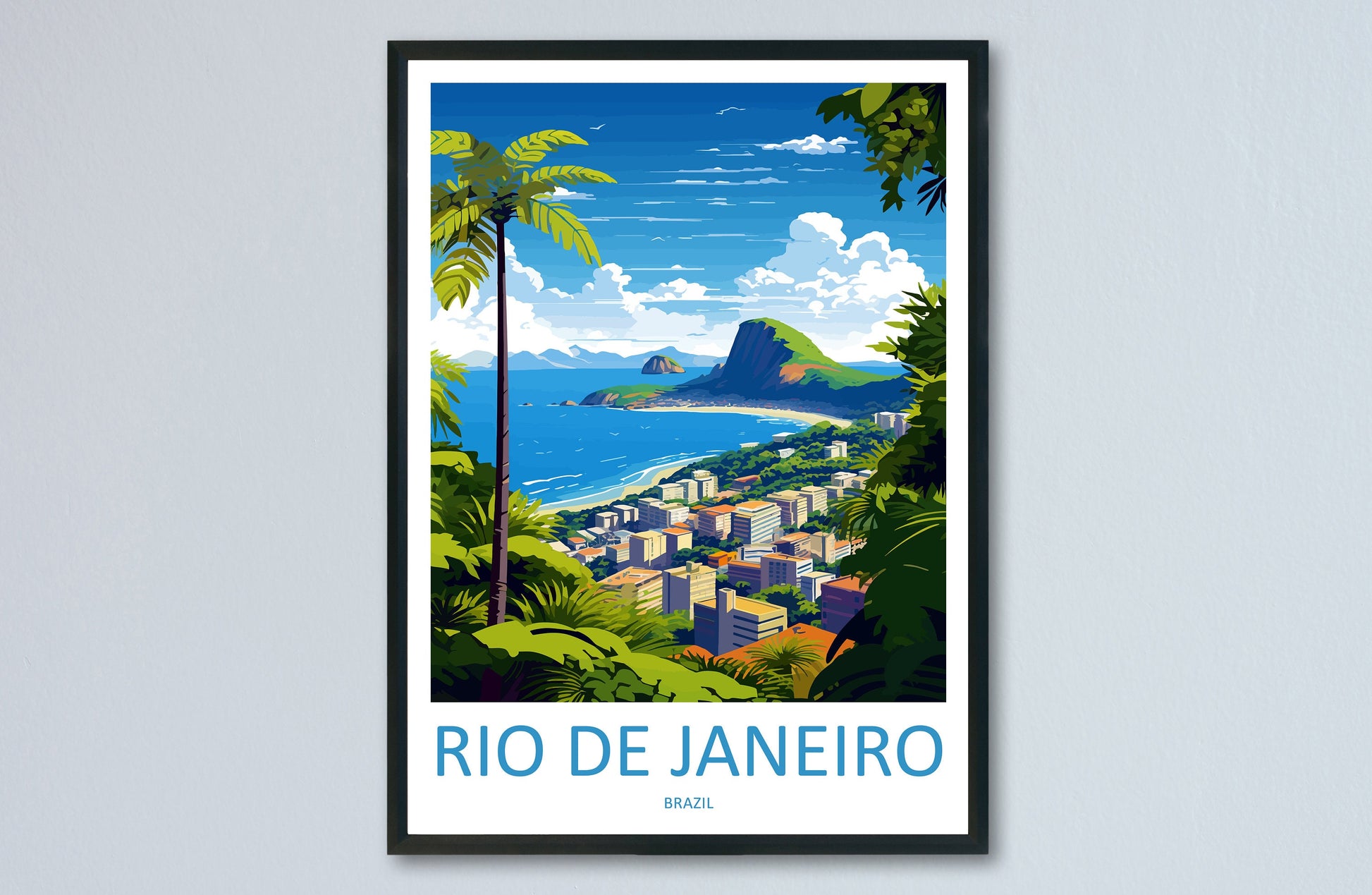 Rio De Janeiro Travel Print Wall Art Rio De Janeiro Wall Hanging Home Decor Rio De Janeiro Gift Art Lovers Wall Art Print Art Brazil Art