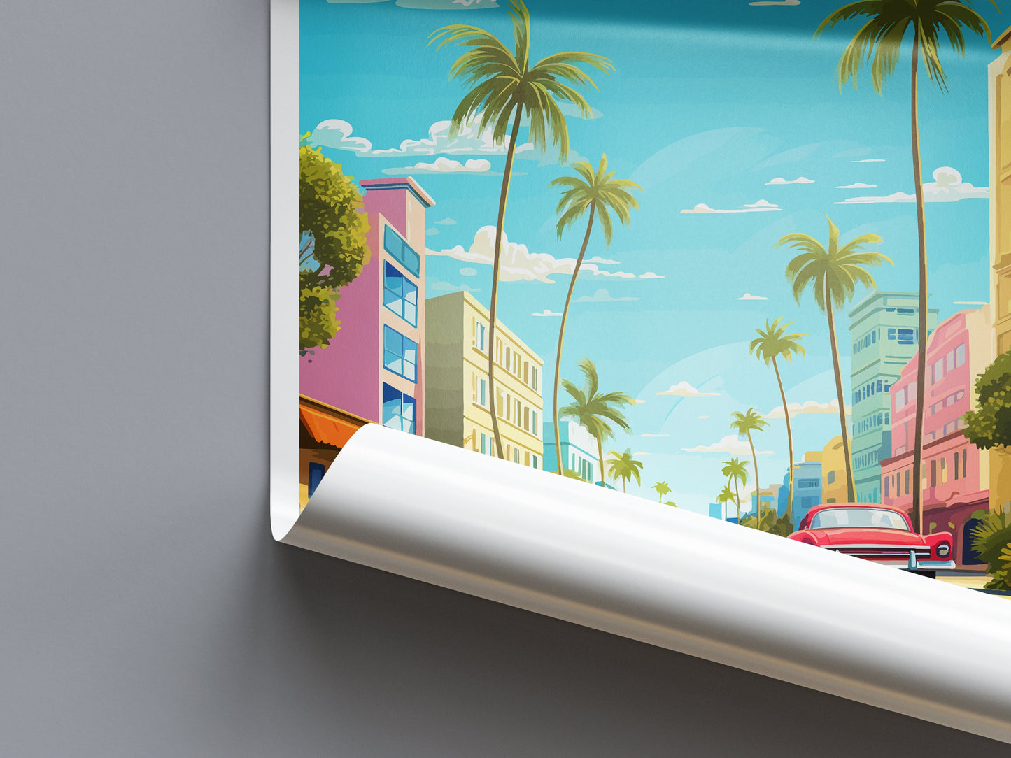 Miami Travel Print Wall Art Miami Wall Hanging Home Décor Miami Gift Art Lovers Florida Art Lover Gift Florida Print