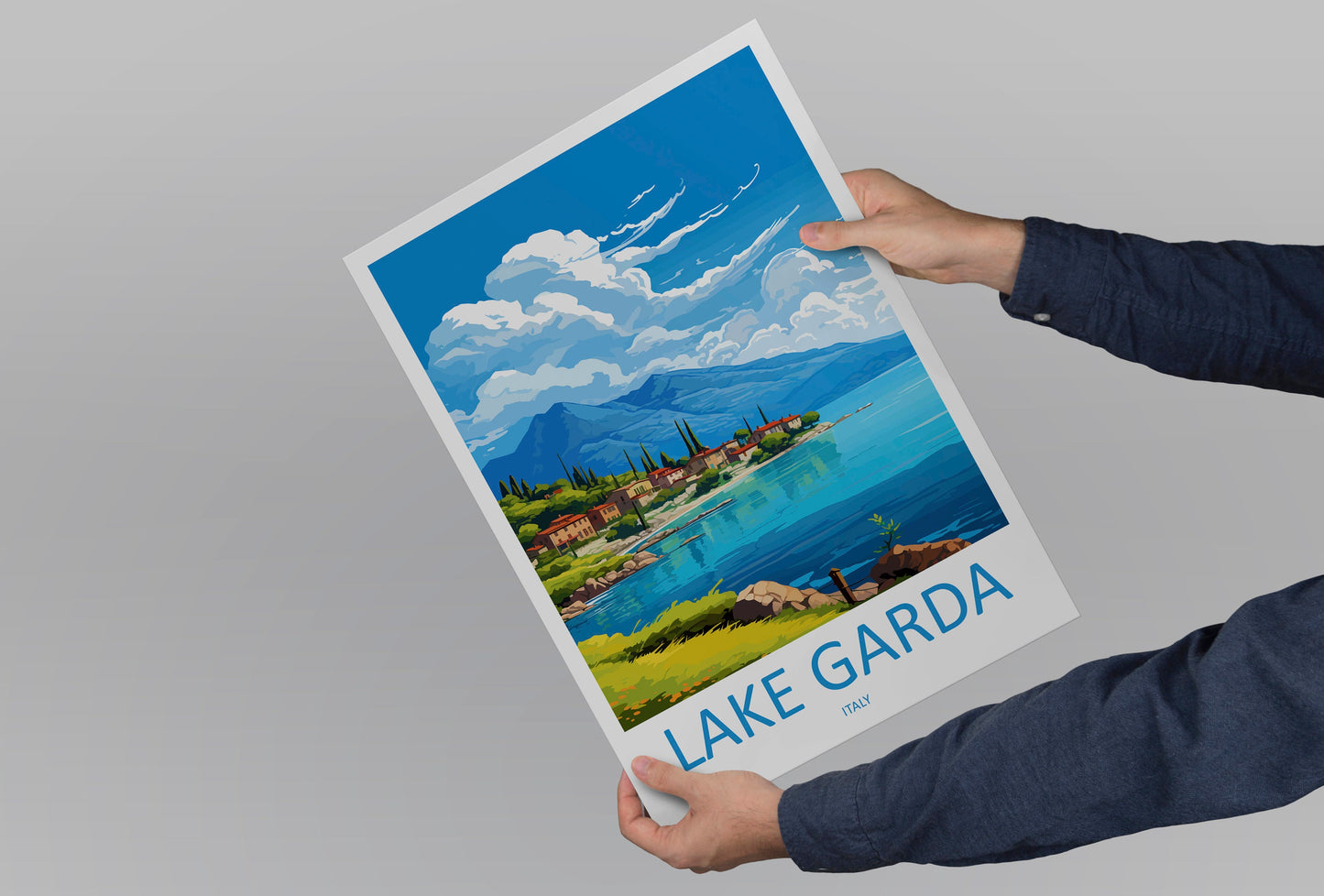 Lake Garda Travel Print Wall Art Lake Garda Wall Hanging Home Decoration Lake Garda Gift Art Lovers Wall Art Print Art Lake Garda Travel Art