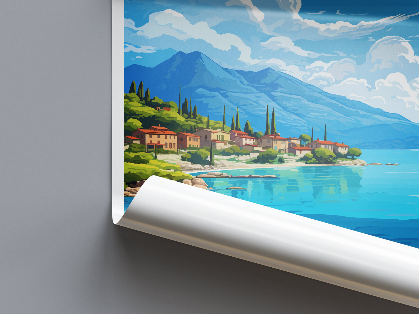 Lake Garda Travel Print Wall Art Lake Garda Wall Hanging Home Decoration Lake Garda Gift Art Lovers Wall Art Print Art Lake Garda Travel Art