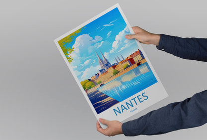 Nantes Travel Print Wall Art Nantes Wall Hanging Home Decoration Nantes Gift Art Lovers Wall Art Print Art Nantes Wall Hanging Art Poster