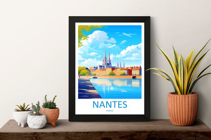 Nantes Travel Print Wall Art Nantes Wall Hanging Home Decoration Nantes Gift Art Lovers Wall Art Print Art Nantes Wall Hanging Art Poster