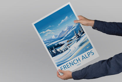 French Alps Travel Print Wall Art French Alps Wall Hanging Home Décor French Alps Gift Art Lovers France Art French Alps Art
