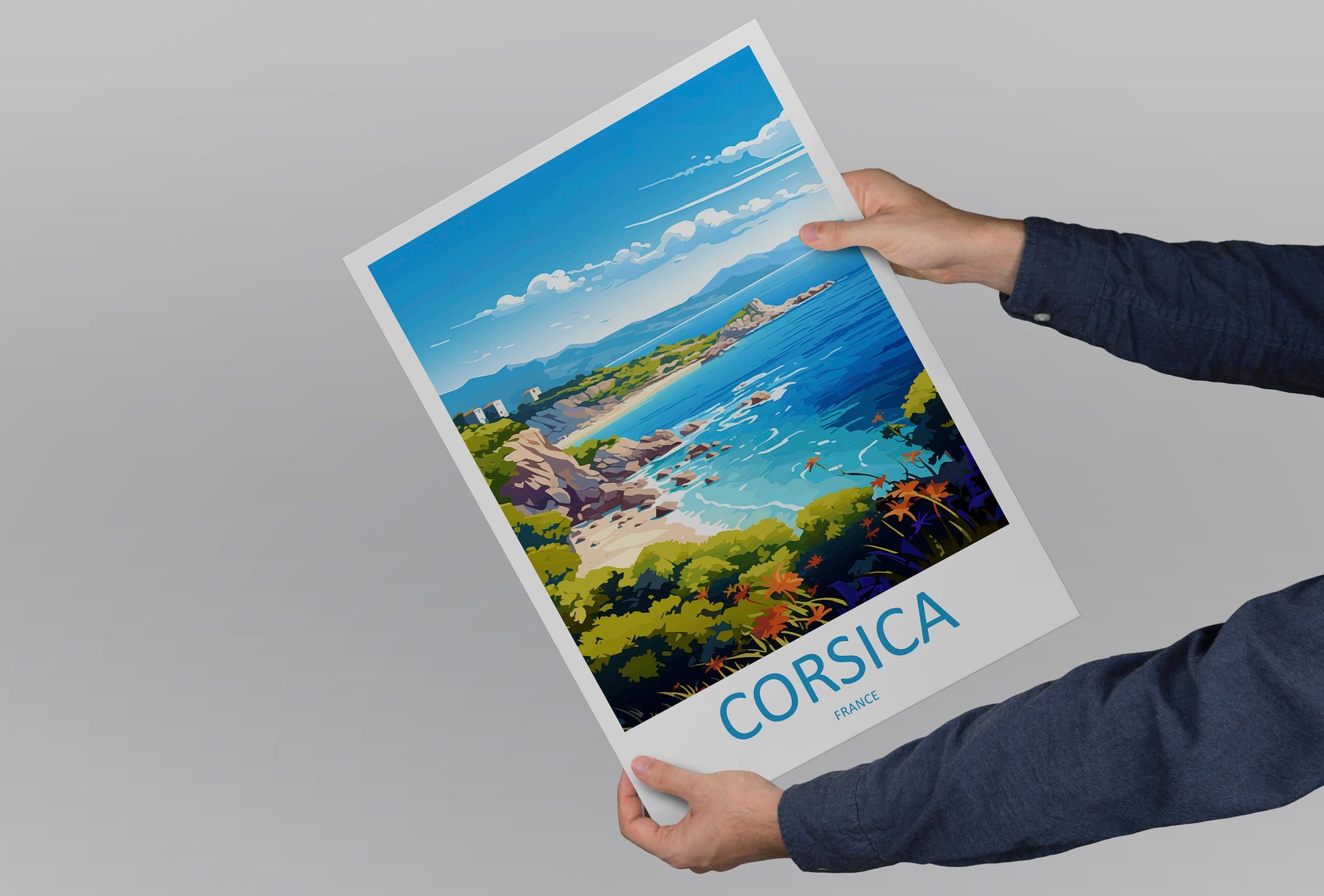 Corsica Travel Print Wall Art Corsica Wall Hanging Home Decor Corsica France Gift Art Lovers Wall Art Print Art Corsica Wall art