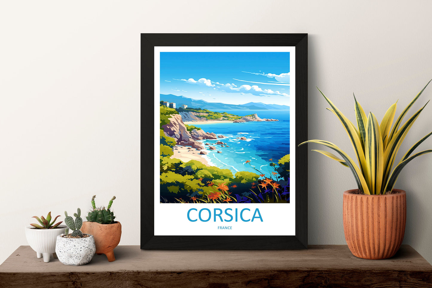 Corsica Travel Print Wall Art Corsica Wall Hanging Home Decor Corsica France Gift Art Lovers Wall Art Print Art Corsica Wall art