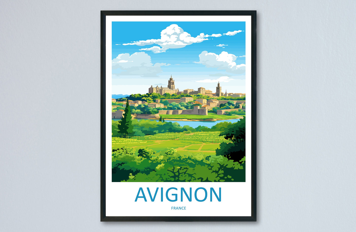 Avignon Print Avignon Home Decor Landscape Art Print Avignon Wall Art for France Enthusiast Gift Wall Hanging Avignon France Wall Poster Art