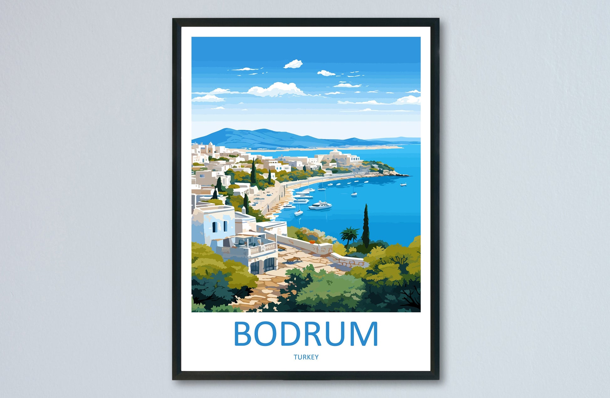 Bodrum Travel Print Wall Art Bodrum Wall Hanging Home Décor Bodrum Gift Art Lovers Turkey Art Lover Gift Bodrum Turkey Travel
