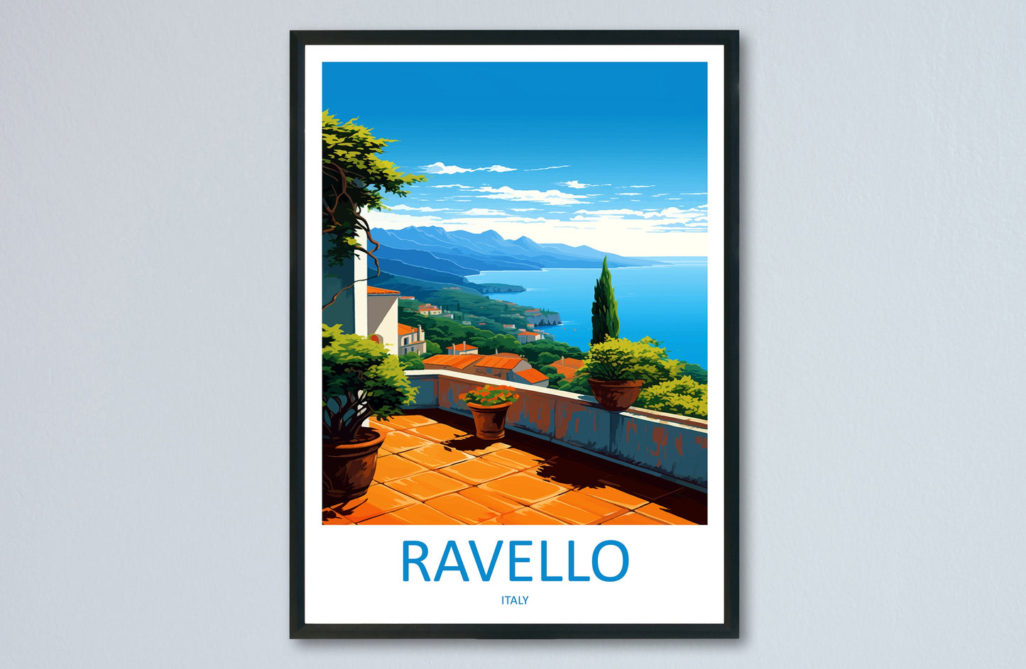 Ravello Travel Print Wall Art Ravello Wall Hanging Home Décor Ravello Gift Art Lovers Italy Art Lover Gift Ravello Print Ravello Italy Art