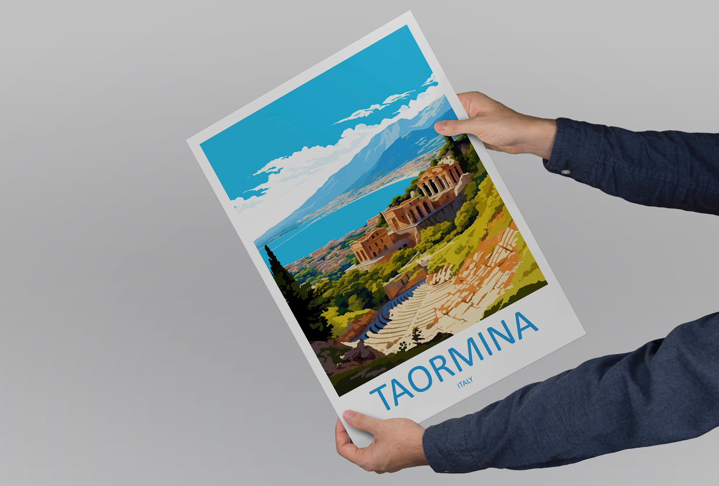 Taormina Travel Print Wall Art Taormina Wall Hanging Home Décor Taormina Gift Art Lovers Italy Art Lover Gift Taormina Print Taormina Art