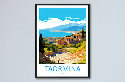 Taormina Travel Print Wall Art Taormina Wall Hanging Home Décor Taormina Gift Art Lovers Italy Art Lover Gift Taormina Print Taormina Art