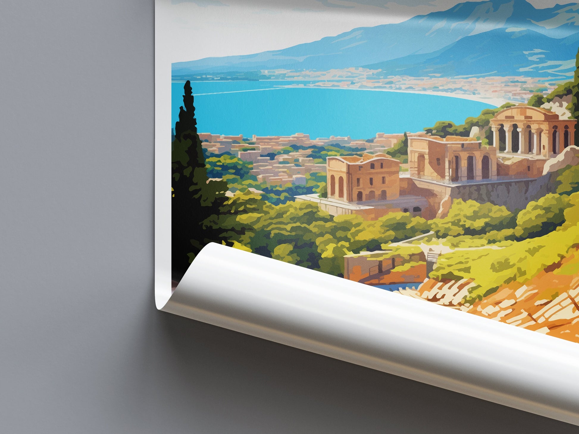 Taormina Travel Print Wall Art Taormina Wall Hanging Home Décor Taormina Gift Art Lovers Italy Art Lover Gift Taormina Print Taormina Art
