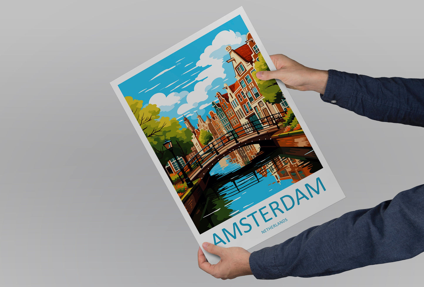 Amsterdam Travel Print Wall Art Amsterdam Wall Hanging Home Décor Amsterdam Gift Art Lovers Netherlands Art Lover Gift Amsterdam Decor