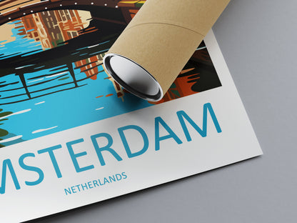 Amsterdam Travel Print Wall Art Amsterdam Wall Hanging Home Décor Amsterdam Gift Art Lovers Netherlands Art Lover Gift Amsterdam Decor