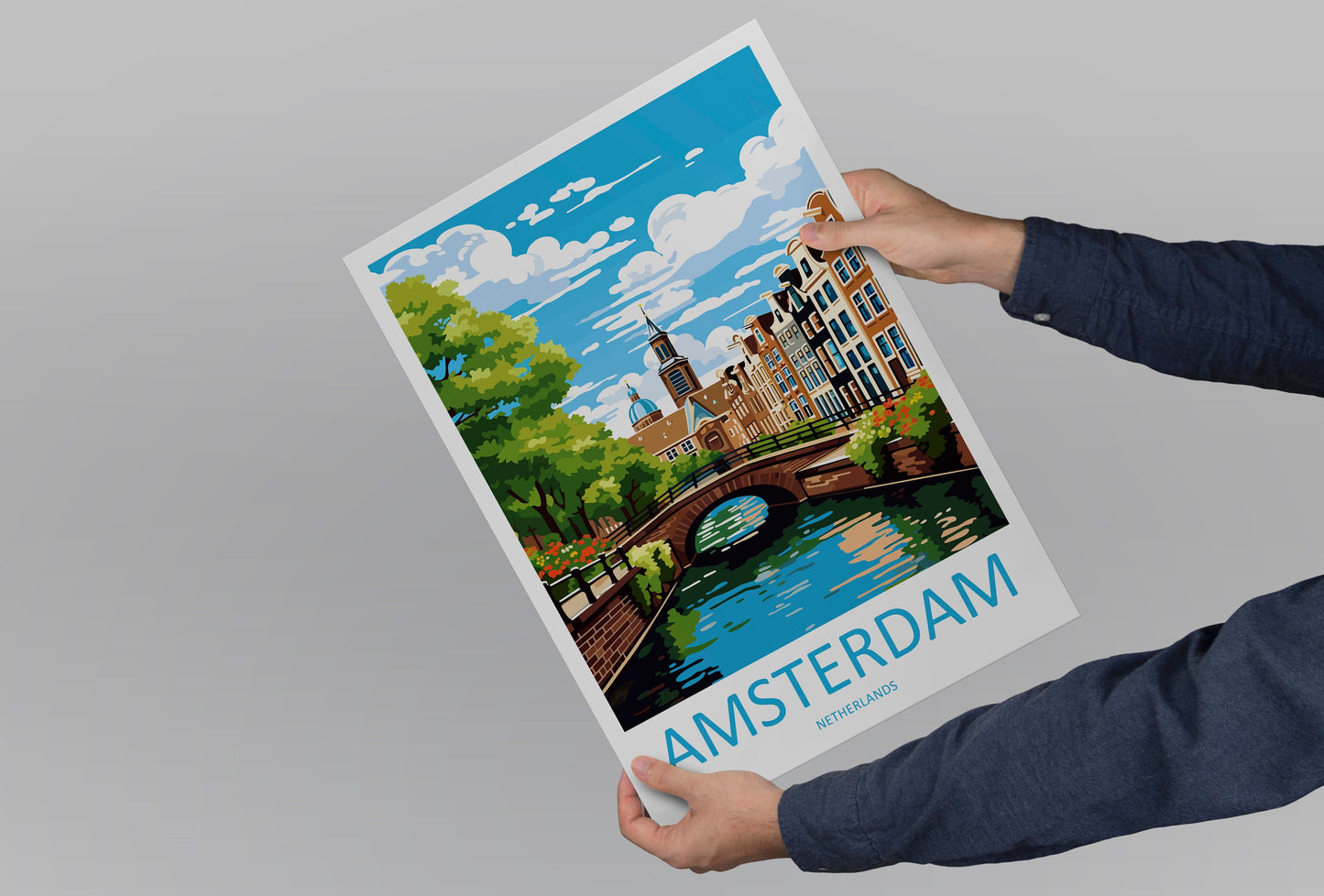 Amsterdam Travel Print Wall Art Amsterdam Wall Hanging Home Décor Amsterdam Gift Art Lovers Netherlands Art Lover Gift Amsterdam Decor