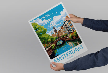 Amsterdam Travel Print Wall Art Amsterdam Wall Hanging Home Décor Amsterdam Gift Art Lovers Netherlands Art Lover Gift Amsterdam Decor