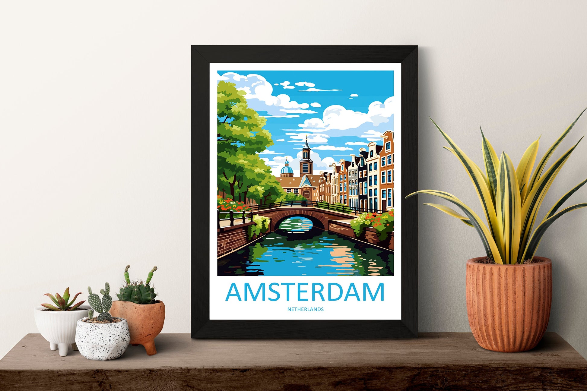 Amsterdam Travel Print Wall Art Amsterdam Wall Hanging Home Décor Amsterdam Gift Art Lovers Netherlands Art Lover Gift Amsterdam Decor
