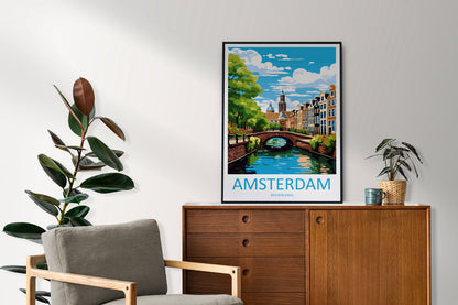 Amsterdam Travel Print Wall Art Amsterdam Wall Hanging Home Décor Amsterdam Gift Art Lovers Netherlands Art Lover Gift Amsterdam Decor