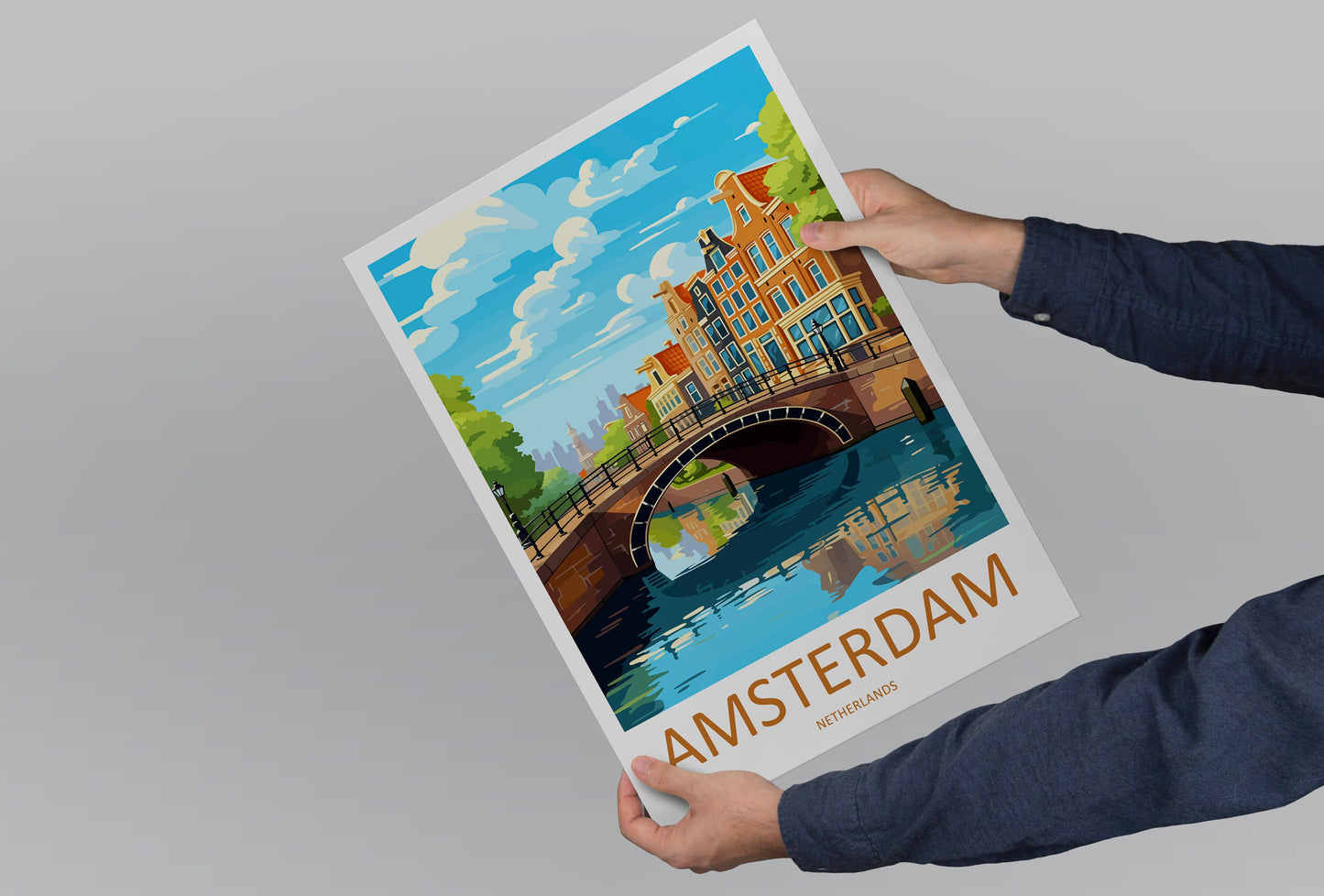 Amsterdam Travel Print Wall Art Amsterdam Wall Hanging Home Décor Amsterdam Gift Art Lovers Netherlands Art Lover Gift Amsterdam Decor