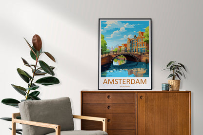 Amsterdam Travel Print Wall Art Amsterdam Wall Hanging Home Décor Amsterdam Gift Art Lovers Netherlands Art Lover Gift Amsterdam Decor