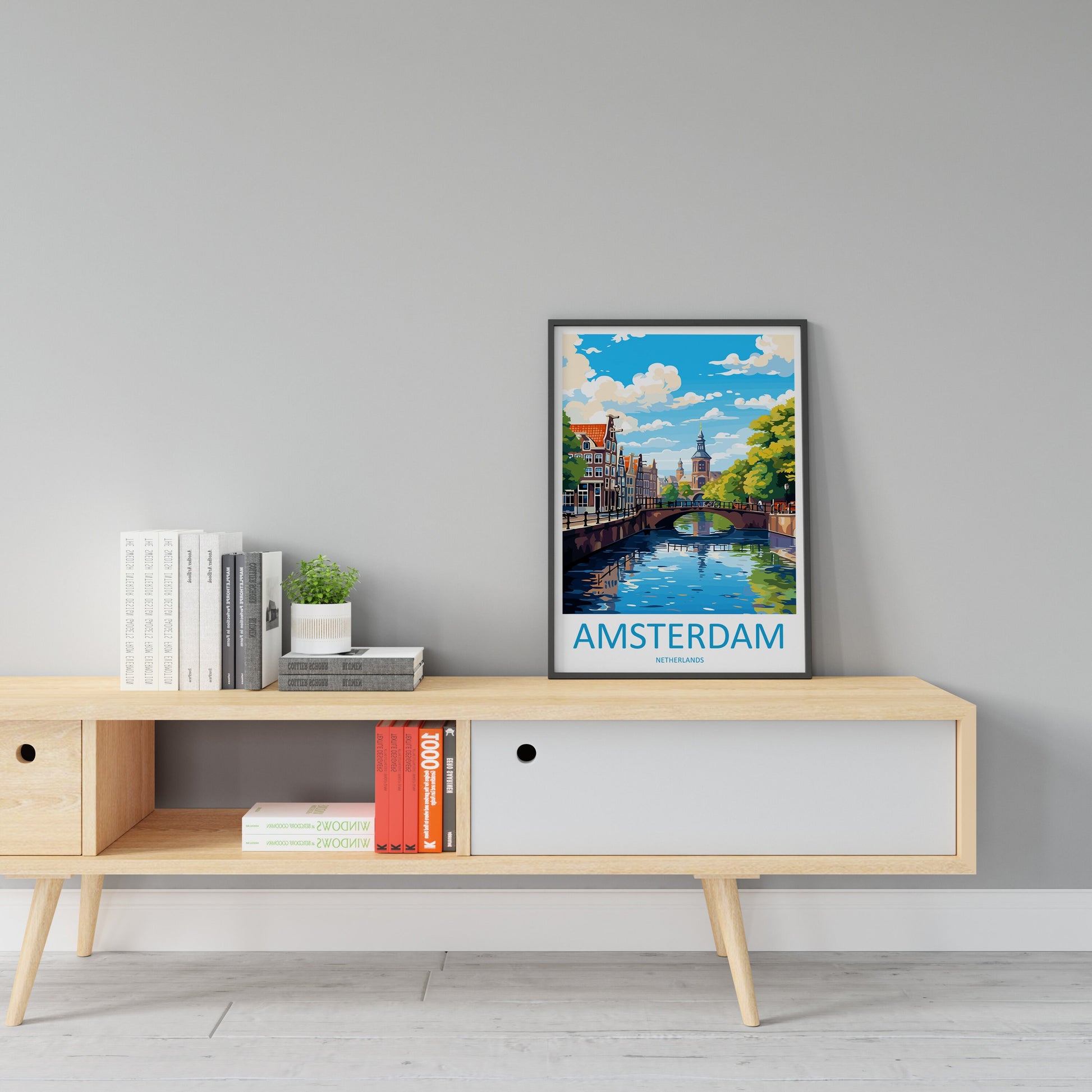 Amsterdam Travel Print Wall Art Amsterdam Wall Hanging Home Décor Amsterdam Gift Art Lovers Netherlands Art Lover Gift Amsterdam Decor