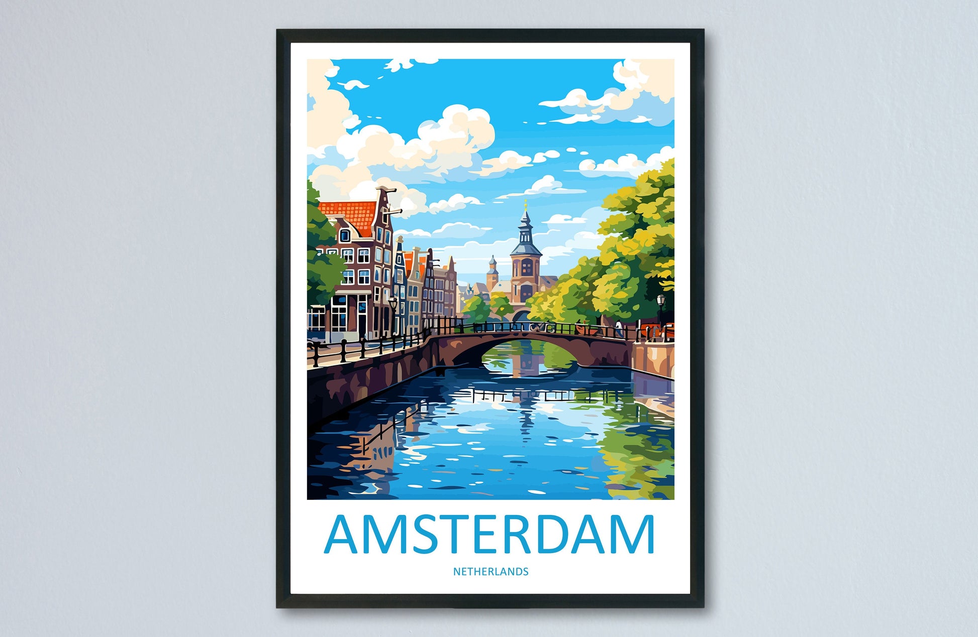 Amsterdam Travel Print Wall Art Amsterdam Wall Hanging Home Décor Amsterdam Gift Art Lovers Netherlands Art Lover Gift Amsterdam Decor