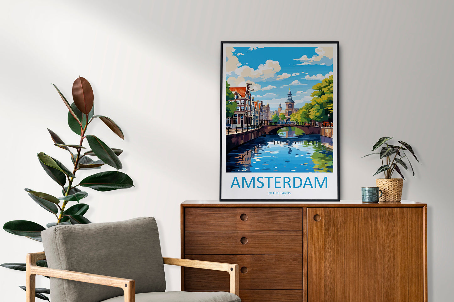 Amsterdam Travel Print Wall Art Amsterdam Wall Hanging Home Décor Amsterdam Gift Art Lovers Netherlands Art Lover Gift Amsterdam Decor