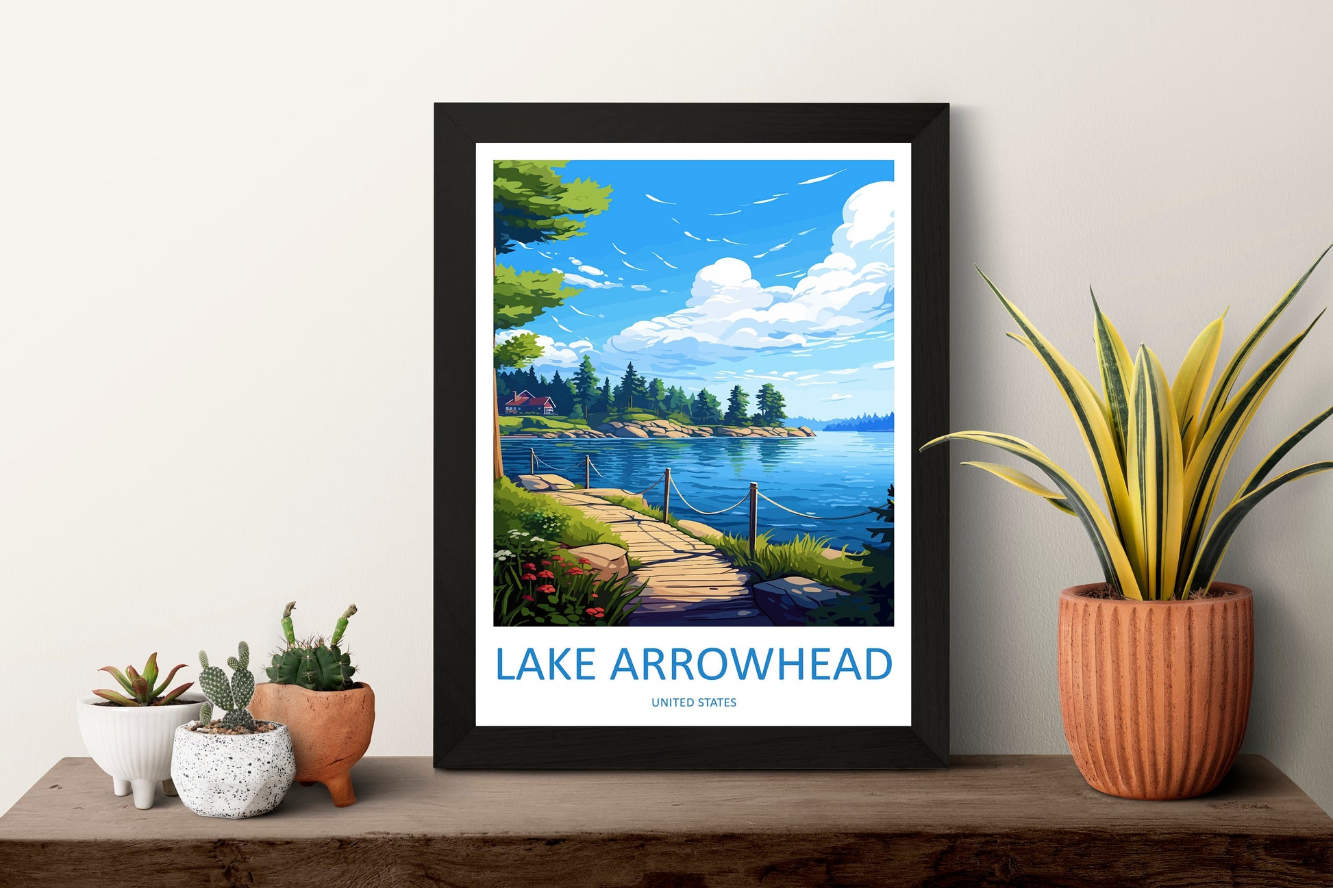 Lake Arrowhead Travel Print Wall Art Lake Arrowhead Wall Hanging Home Décor Lake Arrowhead Gift Art Lovers California Art Lover Gift