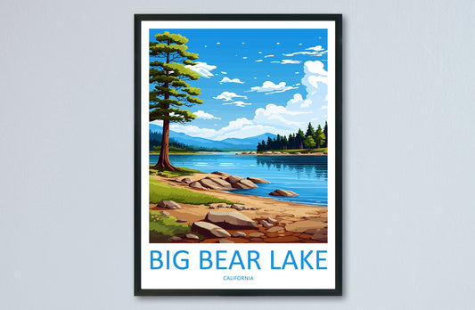 Big Bear Lake Travel Print Wall Art Big Bear Lake Wall Hanging Home Décor Big Bear Lake Gift Art Lovers California Art Lover Gift Lake Art
