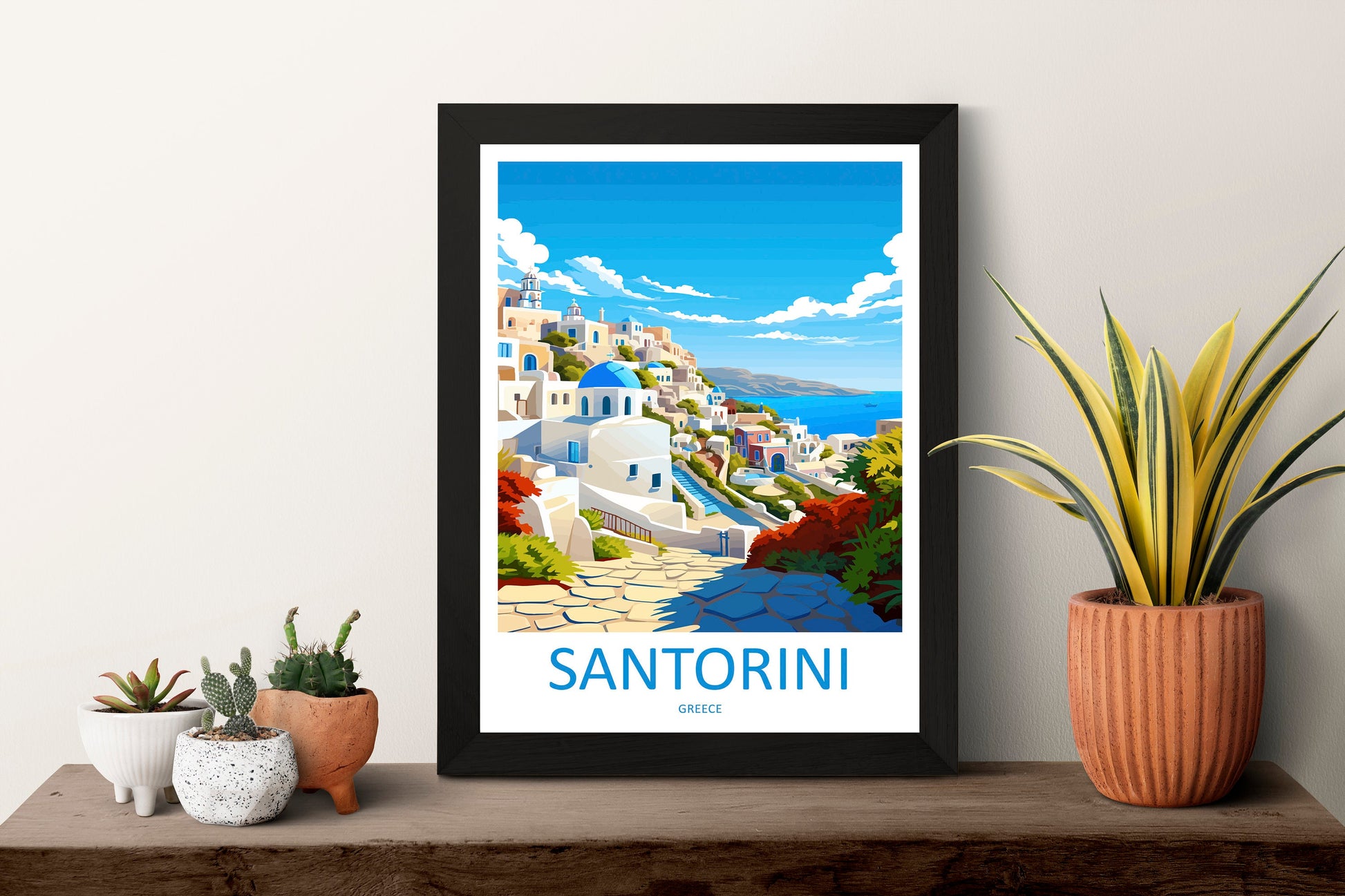 Santorini Travel Print Wall Art Santorini Greece Wall Hanging Home Decoration Santorini Gift Art Lovers Wall Art Print Santorini Greek Print