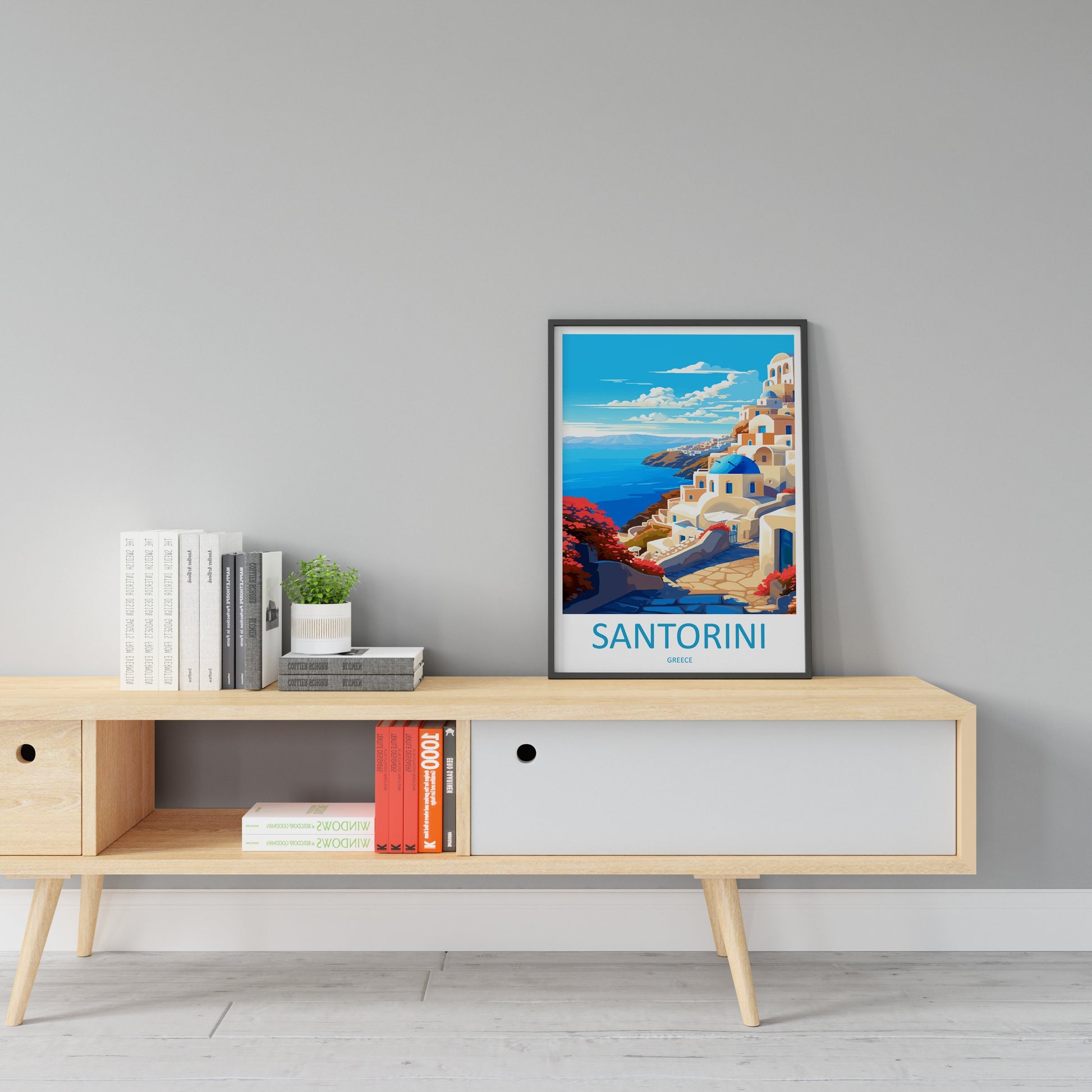 Santorini Travel Print Wall Art Santorini Greece Wall Hanging Home Decoration Santorini Gift Art Lovers Wall Art Print Santorini Greek Print