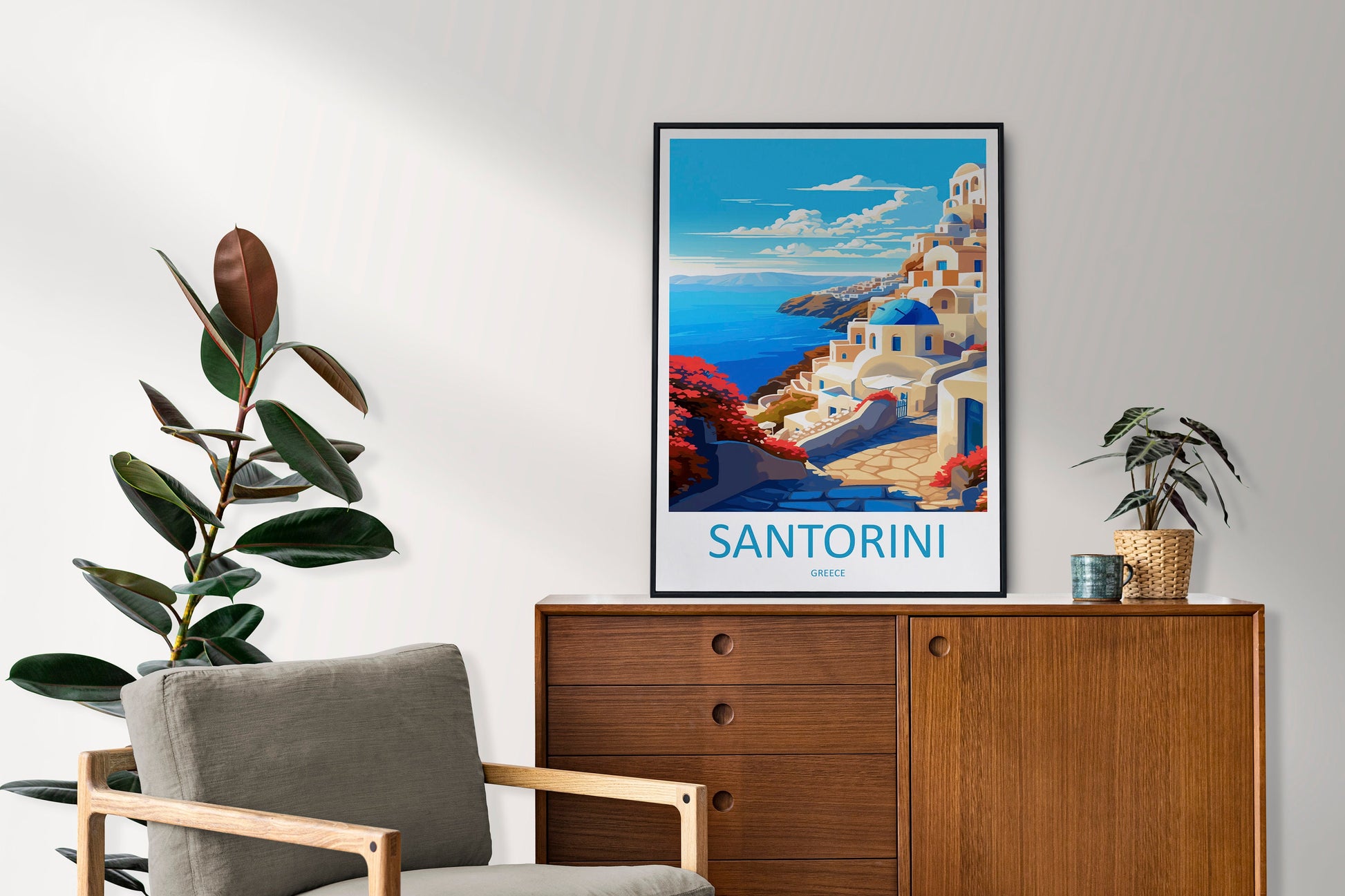 Santorini Travel Print Wall Art Santorini Greece Wall Hanging Home Decoration Santorini Gift Art Lovers Wall Art Print Santorini Greek Print