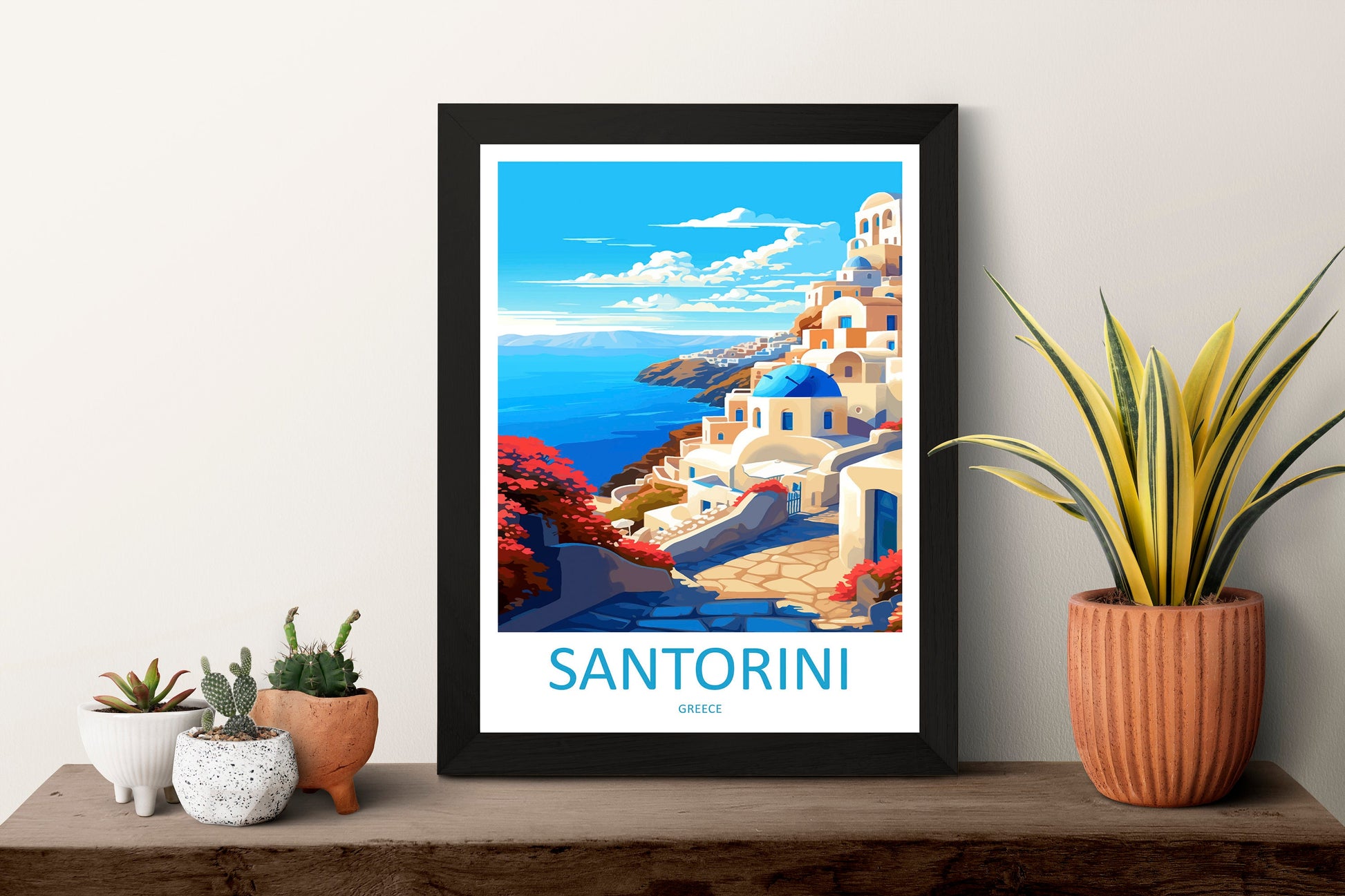 Santorini Travel Print Wall Art Santorini Greece Wall Hanging Home Decoration Santorini Gift Art Lovers Wall Art Print Santorini Greek Print