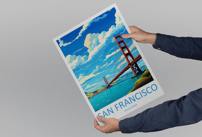 San Francisco Golden Gate Travel Print Wall Art San Francisco Wall Hanging Home Décor San Francisco Gift Art Lovers California Art Lover