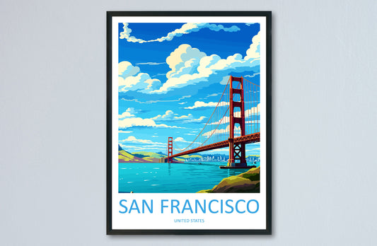 San Francisco Golden Gate Travel Print Wall Art San Francisco Wall Hanging Home Décor San Francisco Gift Art Lovers California Art Lover