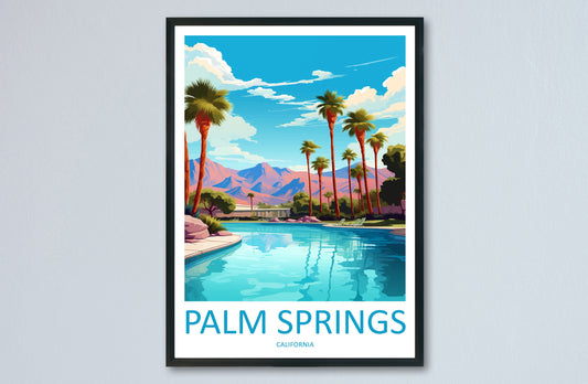 Palm Springs Travel Print Wall Art Palm Springs Wall Hanging Home Décor Palm Springs Gift Art Lovers California Art Lover Gift Palm Springs