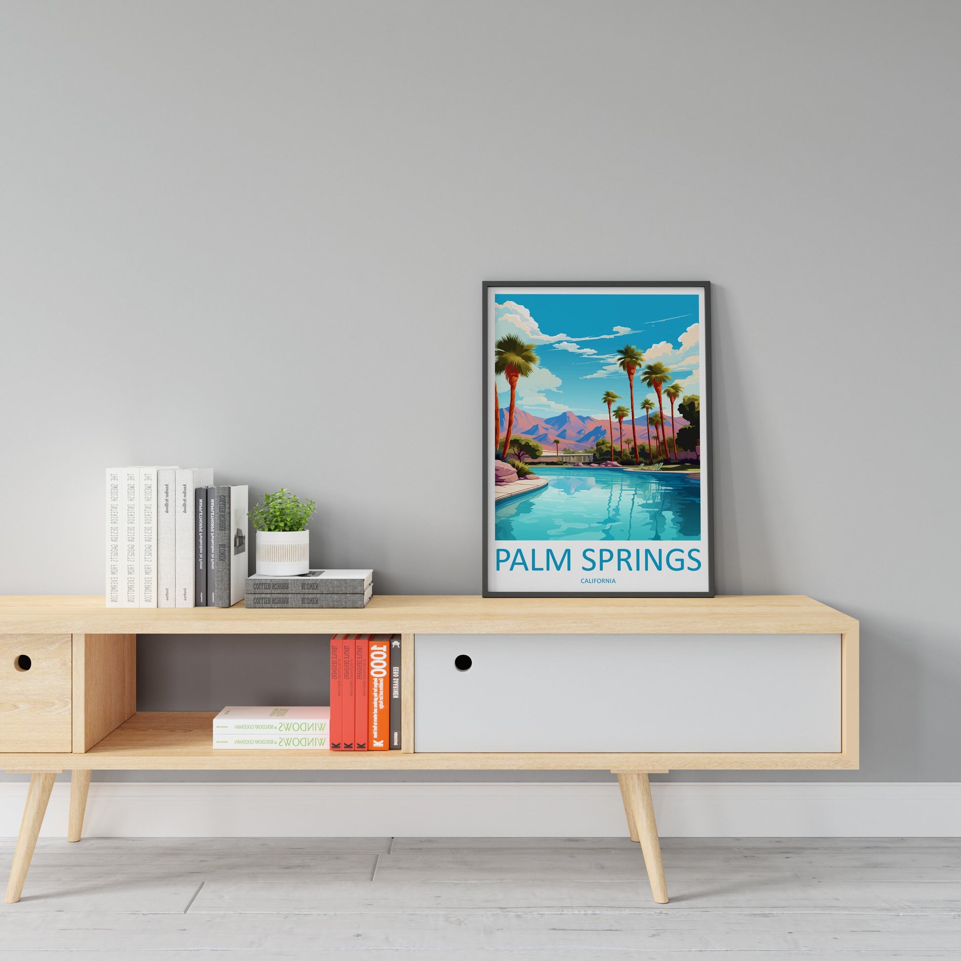 Palm Springs Travel Print Wall Art Palm Springs Wall Hanging Home Décor Palm Springs Gift Art Lovers California Art Lover Gift Palm Springs
