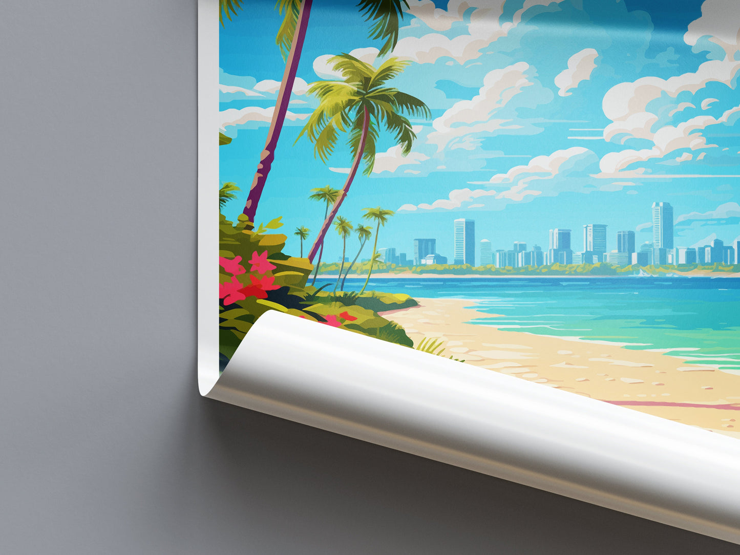 Miami Travel Print Wall Art Miami Wall Hanging Home Décor Miami Gift Art Lovers Florida Art Lover Gift Florida Print
