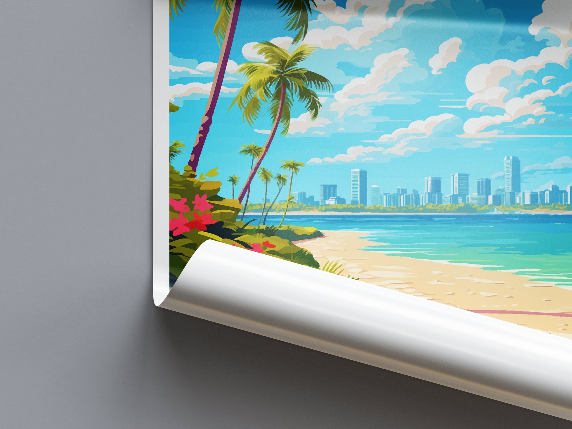 Miami Travel Print Wall Art Miami Wall Hanging Home Décor Miami Gift Art Lovers Florida Art Lover Gift Florida Print