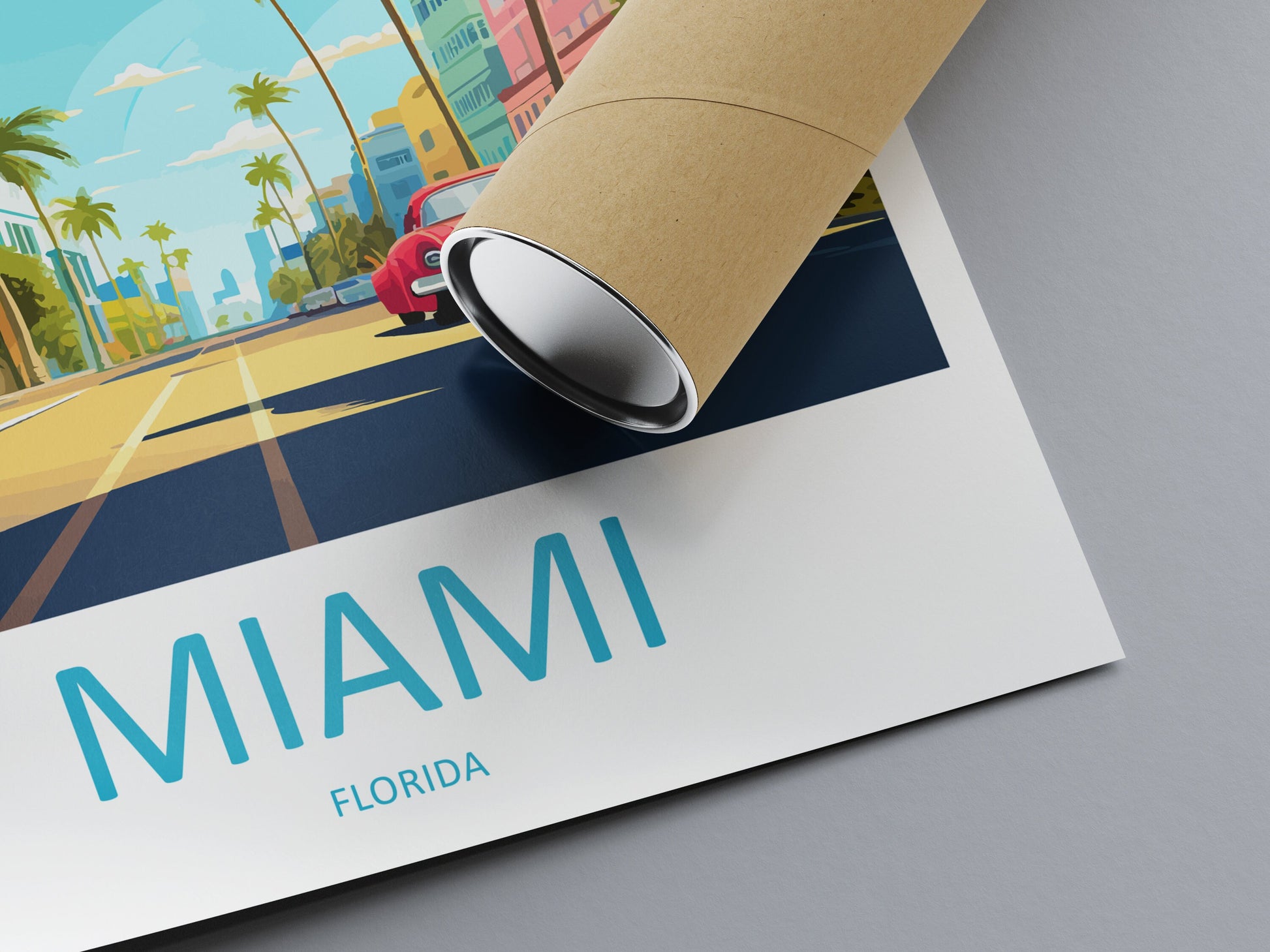 Miami Travel Print Wall Art Miami Wall Hanging Home Décor Miami Gift Art Lovers Florida Art Lover Gift Florida Print