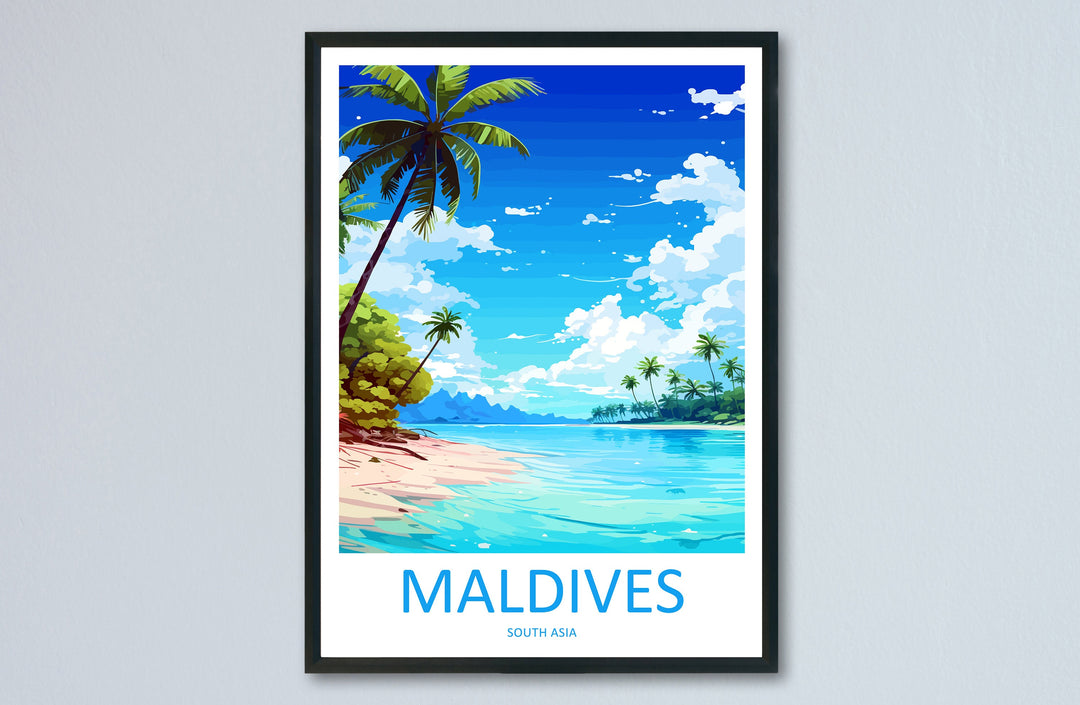 Maldives Travel Print Wall Art Maldives Wall Hanging Home Décor Maldives Gift Art Lovers Wall Art South Aisa Travel Print