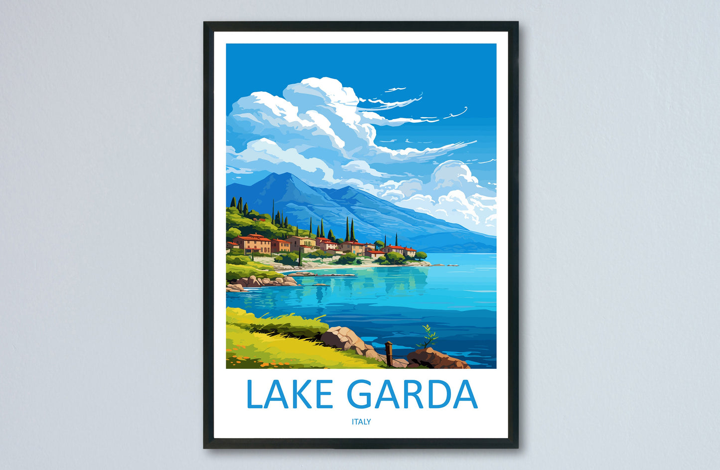 Lake Garda Travel Print Wall Art Lake Garda Wall Hanging Home Decoration Lake Garda Gift Art Lovers Wall Art Print Art Lake Garda Travel Art